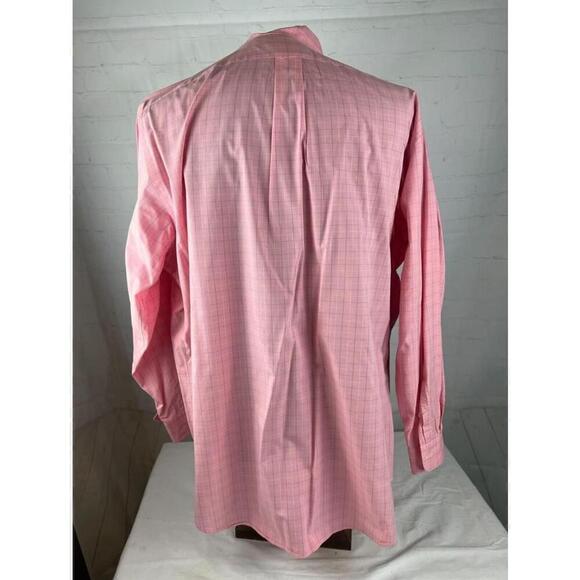 Ralph Lauren Yarmouth Mens 17-34/35 Button Up Dress Shirt Pink Plaid Long Sleeve - Picture 3 of 4